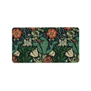 William Morris Compton Floral Art Nouveau Pattern Label