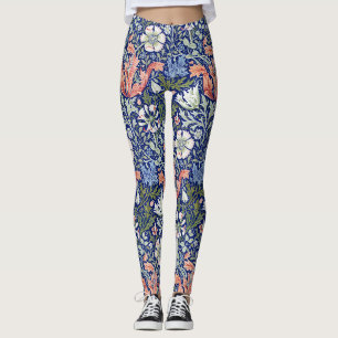 William Morris Compton Floral Art Nouveau Pattern Leggings