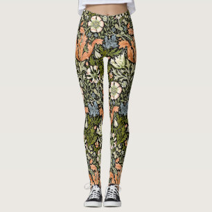 William Morris Compton Floral Art Nouveau Pattern Leggings