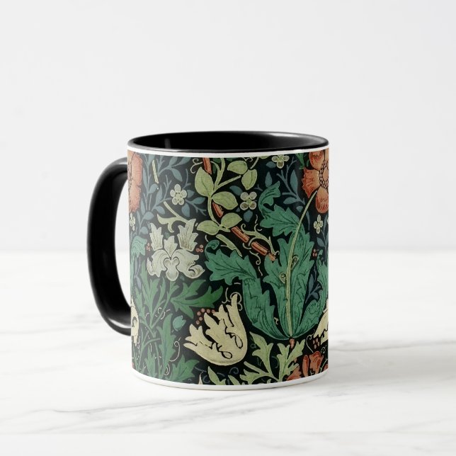 William Morris Compton Floral Art Nouveau Pattern Mug (Front Left)