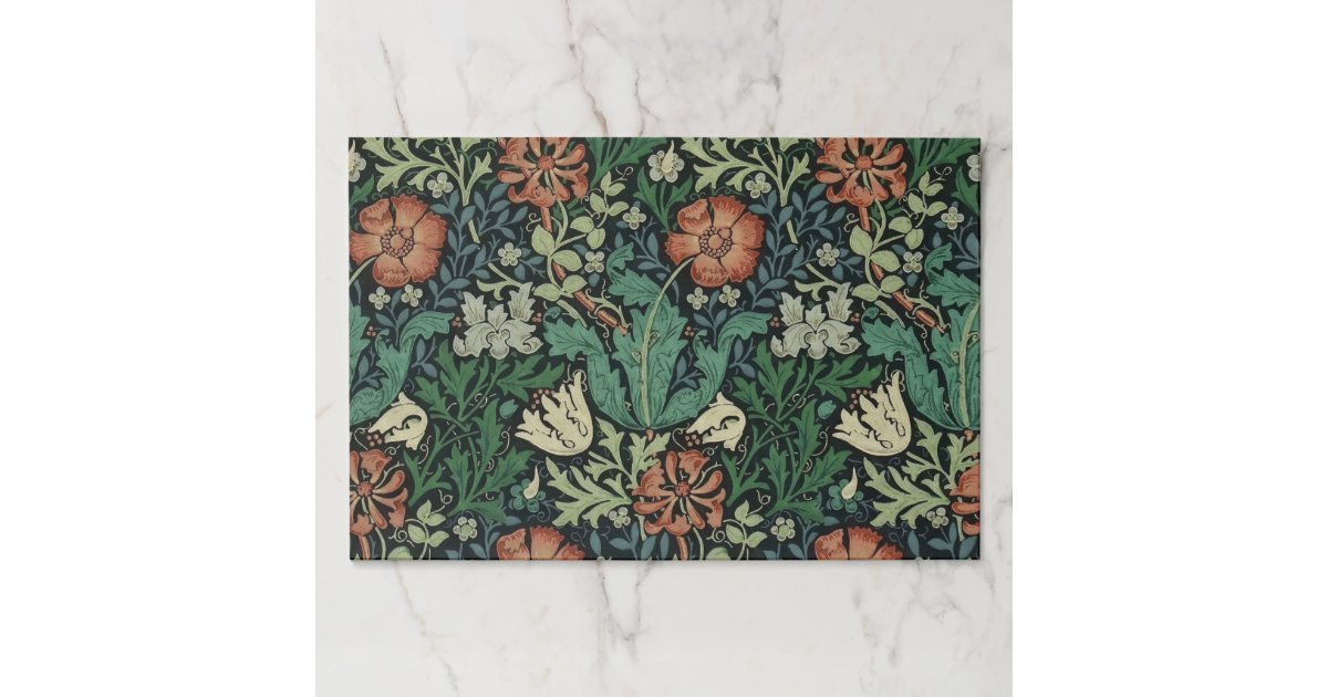 William Morris Compton Floral Art Nouveau Pattern Paper Pad | Zazzle