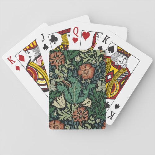 William Morris Compton Floral Art Nouveau Pattern Playing Cards