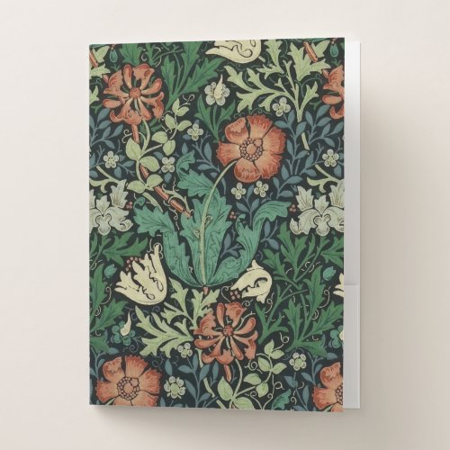 William Morris Compton Floral Art Nouveau Pattern Pocket Folder