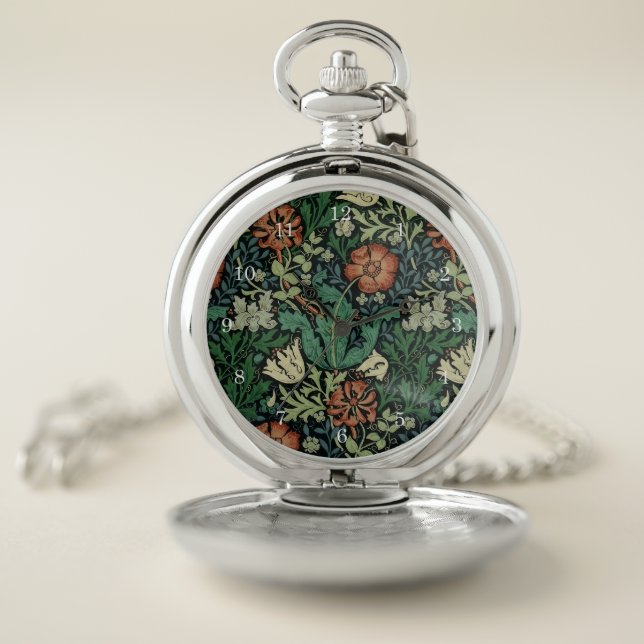 William Morris Compton Floral Art Nouveau Pattern Pocket Watch (Inside)