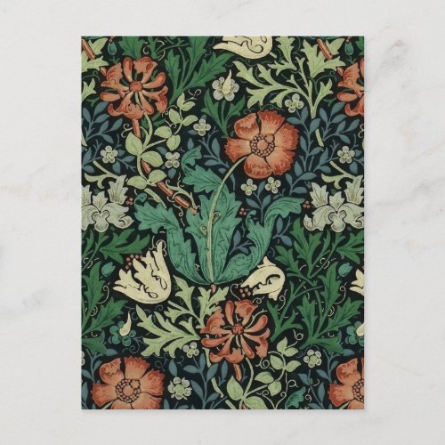 William Morris Compton Floral Art Nouveau Pattern Postcard