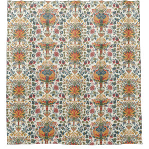 William Morris Compton Floral Art Nouveau Pattern Shower Curtain