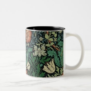 William Morris Compton Floral Art Nouveau Pattern Two-tone Coffee Mug by artfoxx at Zazzle