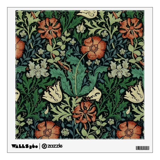 William Morris Compton Floral Art Nouveau Pattern Wall Decal (Front)