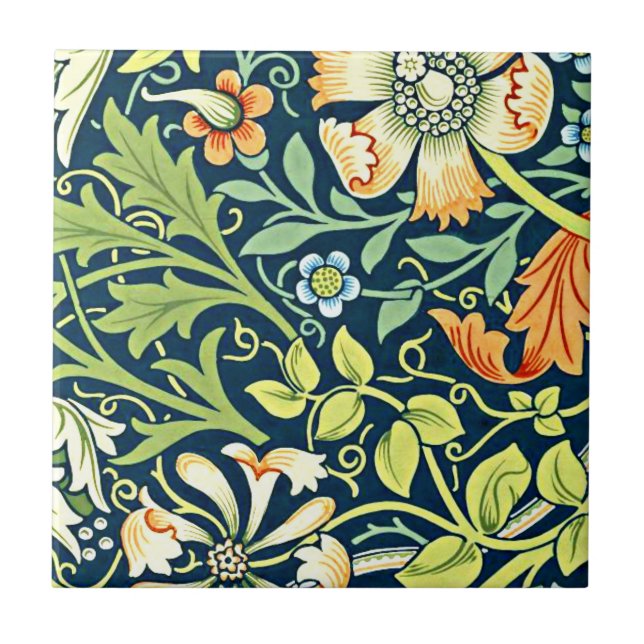 William Morris: Compton Floral Pattern Tile (Front)