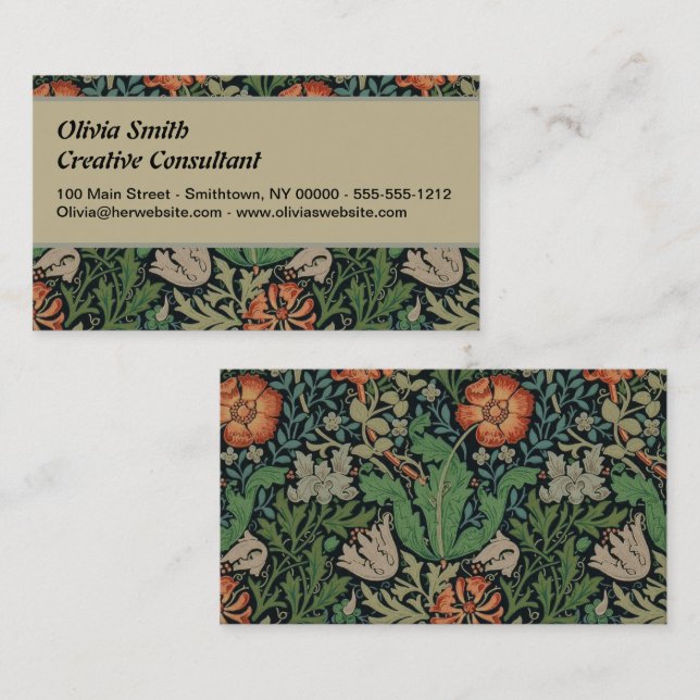 William Morris Compton Wallpaper Classic Business Card (Front/Back)
