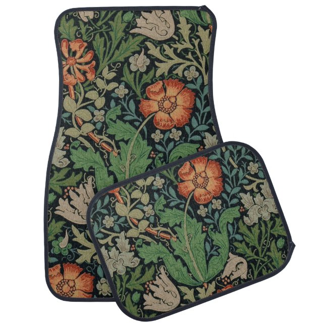 William Morris Compton Wallpaper Classic Car Floor Mat (Set)
