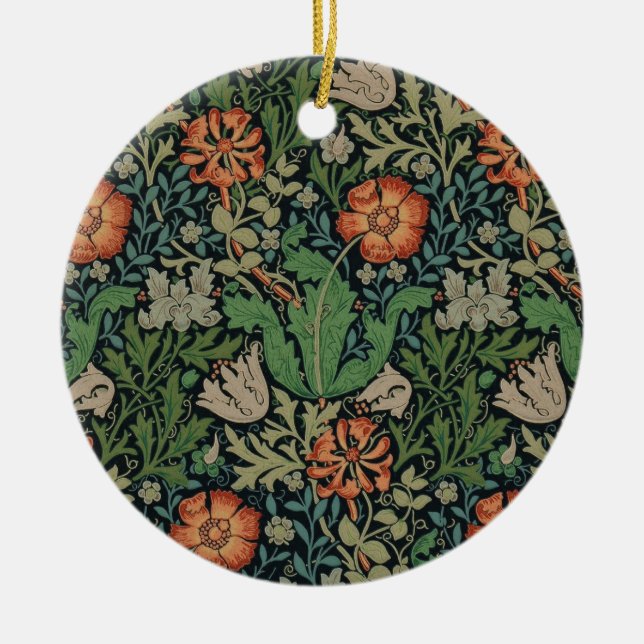 William Morris Compton Wallpaper Classic Ceramic Ornament (Front)
