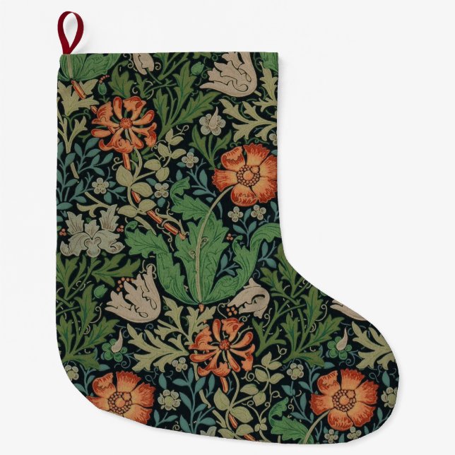 William Morris Compton Wallpaper Classic Large Christmas Stocking (Front)