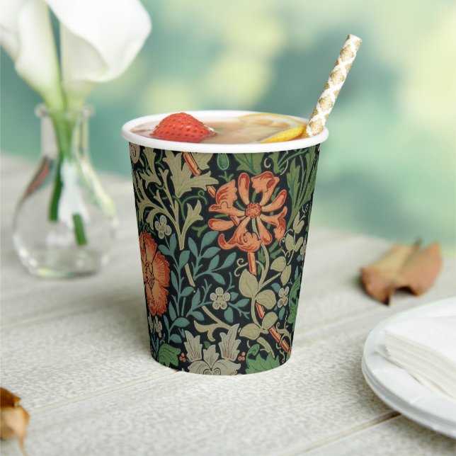 William Morris Compton Wallpaper Classic Paper Cups (Insitu)