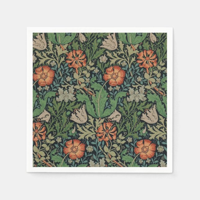 William Morris Compton Wallpaper Classic Paper Napkins (Front)