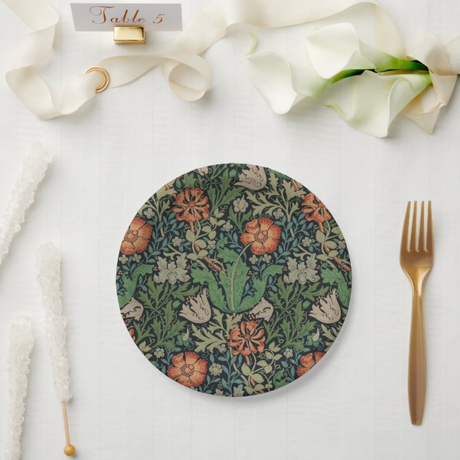 William Morris Compton Wallpaper Classic Paper Plates (Wedding)