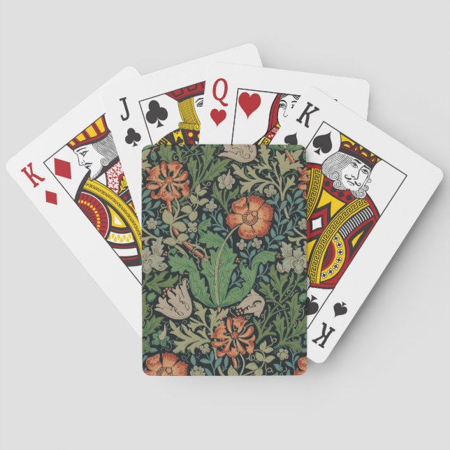 William Morris Compton Wallpaper Classic Poker Cards (Back)
