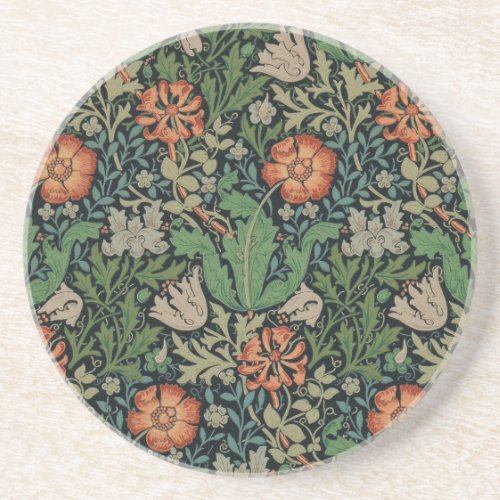 William Morris Compton Wallpaper Classic Sandstone Coaster