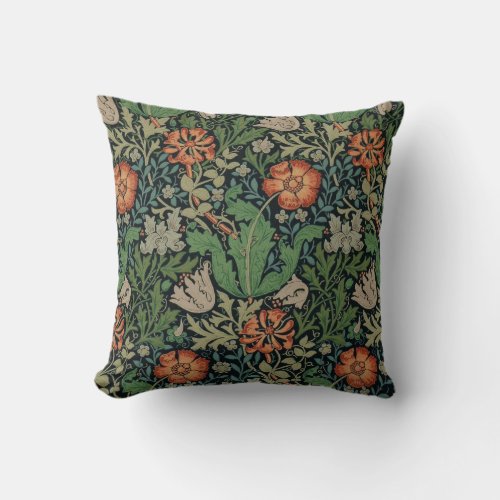 William Morris Compton Wallpaper Classic Throw Pillow