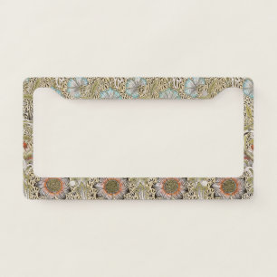 William Morris Corncockle Botanical Vine Floral License Plate Frame