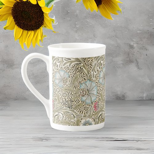 William Morris Corncockle Cream Blue and Rose Bone China Mug