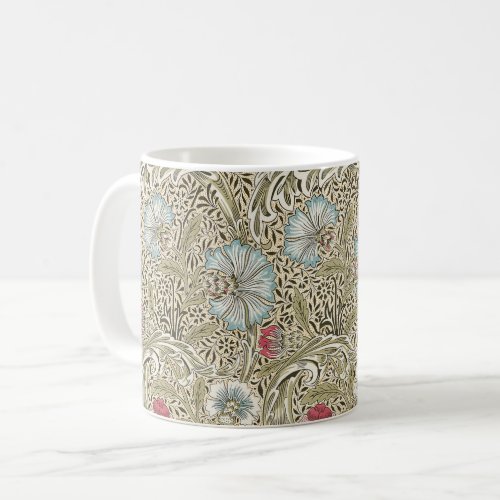 William Morris Corncockle Cream Blue and Rose Coffee Mug