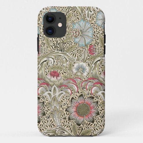 William Morris Corncockle Cream Blue Rose Floral iPhone 11 Case