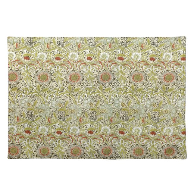 William Morris Corncockle Pattern Cloth Placemat (Front)