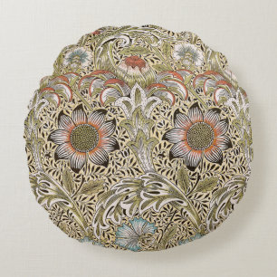 William Morris Corncockle Vintage Floral Round Pillow