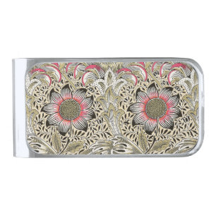 William Morris Corncockle Vintage Floral Silver Finish Money Clip