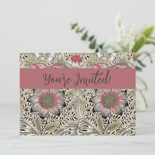 William Morris Corncockle wallpaper floral  Invitation (Standing Front)