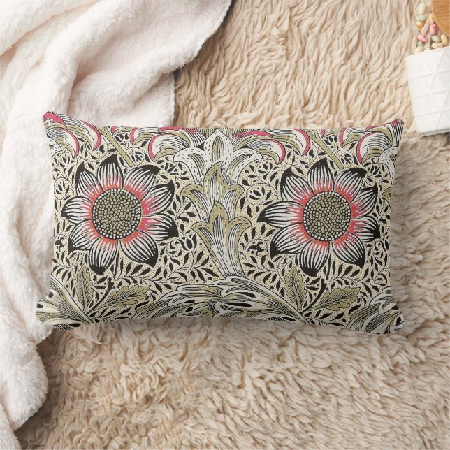 William Morris Corncockle wallpaper floral  Lumbar Pillow (Blanket)