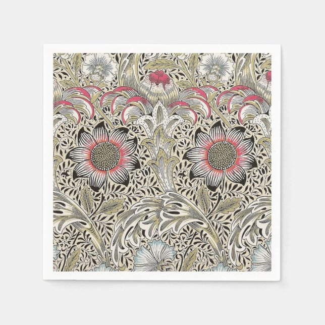William Morris Corncockle wallpaper floral  Napkins (Front)