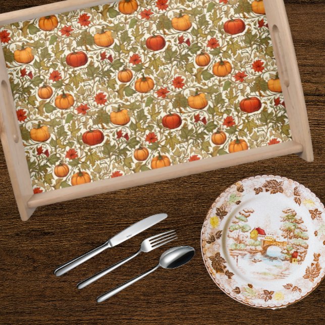 William Morris Country Pumpkins Serving Tray (Vintage treasures for autumn)