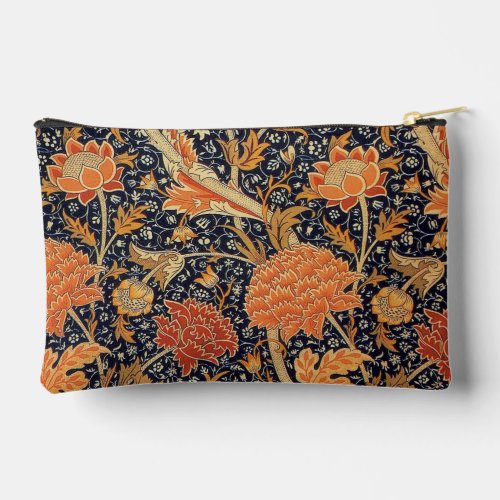 William Morris _ Cray _ Art Nouveau Orange Floral Accessory Pouch