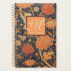 William Morris - Cray - Art Nouveau Orange Floral Planner