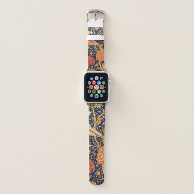 William Morris Cray Floral Art Nouveau Pattern Apple Watch Band (Front)