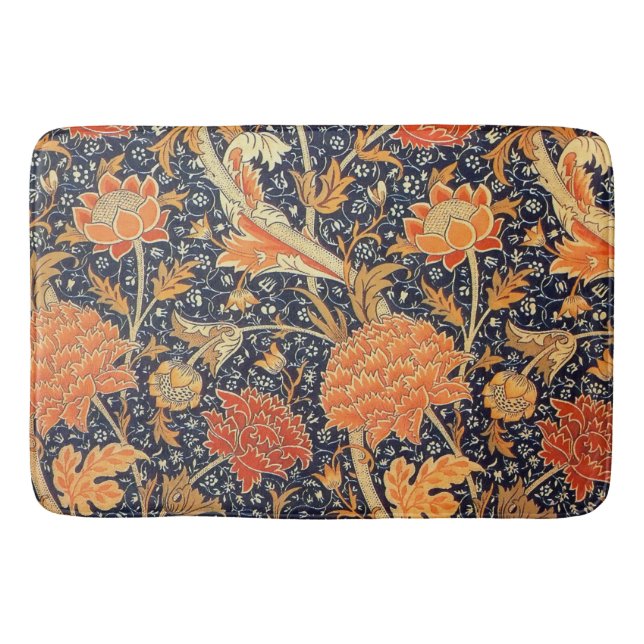 William Morris Cray Floral Art Nouveau Pattern Bathroom Mat (Front)