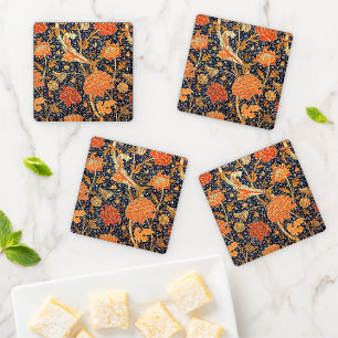 William Morris Cray Floral Art Nouveau Pattern Coaster Set