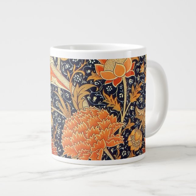 William Morris Cray Floral Art Nouveau Pattern Giant Coffee Mug (Front Right)