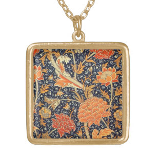 William Morris Cray Floral Art Nouveau Pattern Gold Plated Necklace
