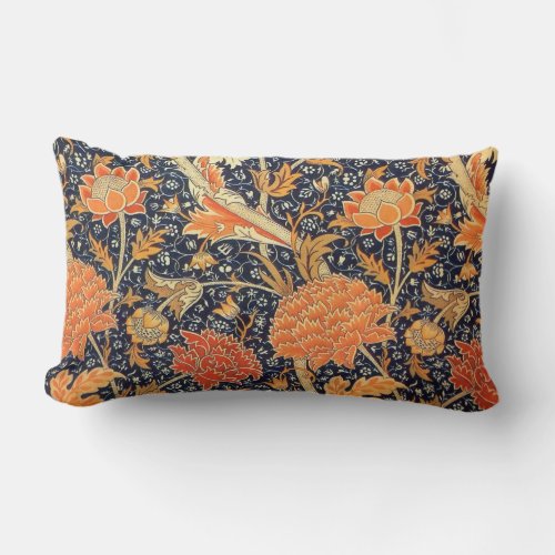 William Morris Cray Floral Art Nouveau Pattern Lumbar Pillow