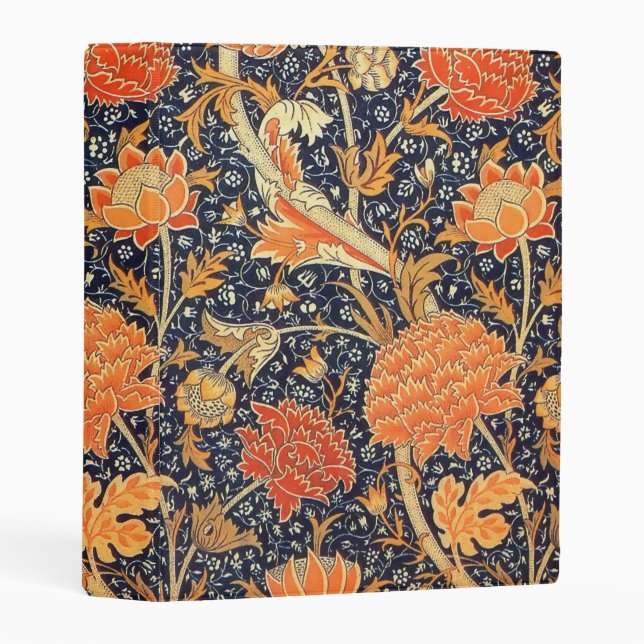 William Morris Cray Floral Art Nouveau Pattern Mini Binder (Front/Spine)