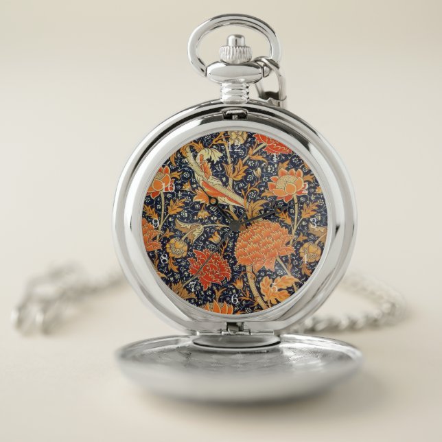 William Morris Cray Floral Art Nouveau Pattern Pocket Watch (Inside)
