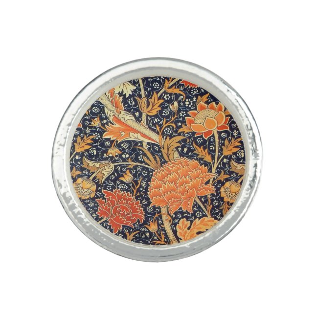William Morris Cray Floral Art Nouveau Pattern Ring (Front)