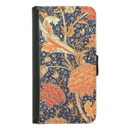 William Morris Cray Floral Art Nouveau Pattern Wallet Phone Case For Samsung Galaxy S5