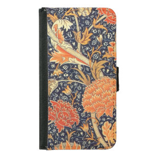 William Morris Cray Floral Art Nouveau Pattern Wallet Phone Case For Samsung Galaxy S5