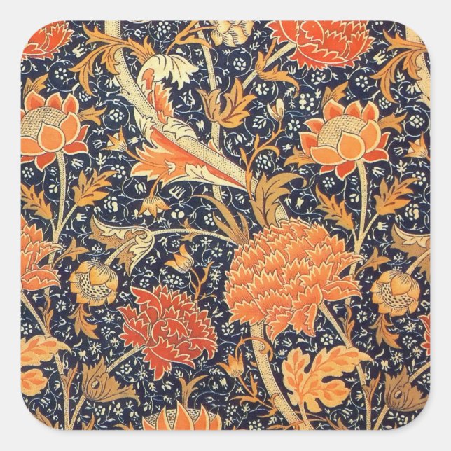 William Morris Cray Floral Art Nouveau Pattern Square Sticker (Front)
