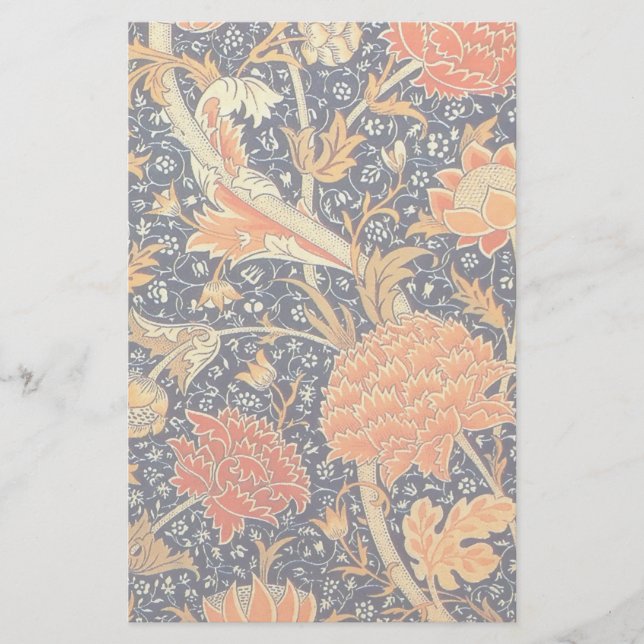 William Morris Cray Floral Art Nouveau Pattern Stationery (Front)