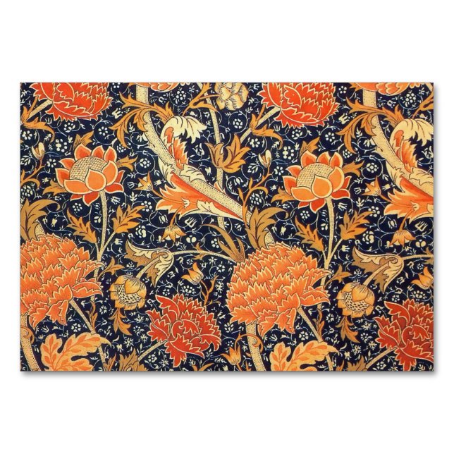 William Morris Cray Floral Art Nouveau Pattern Table Number (Front)